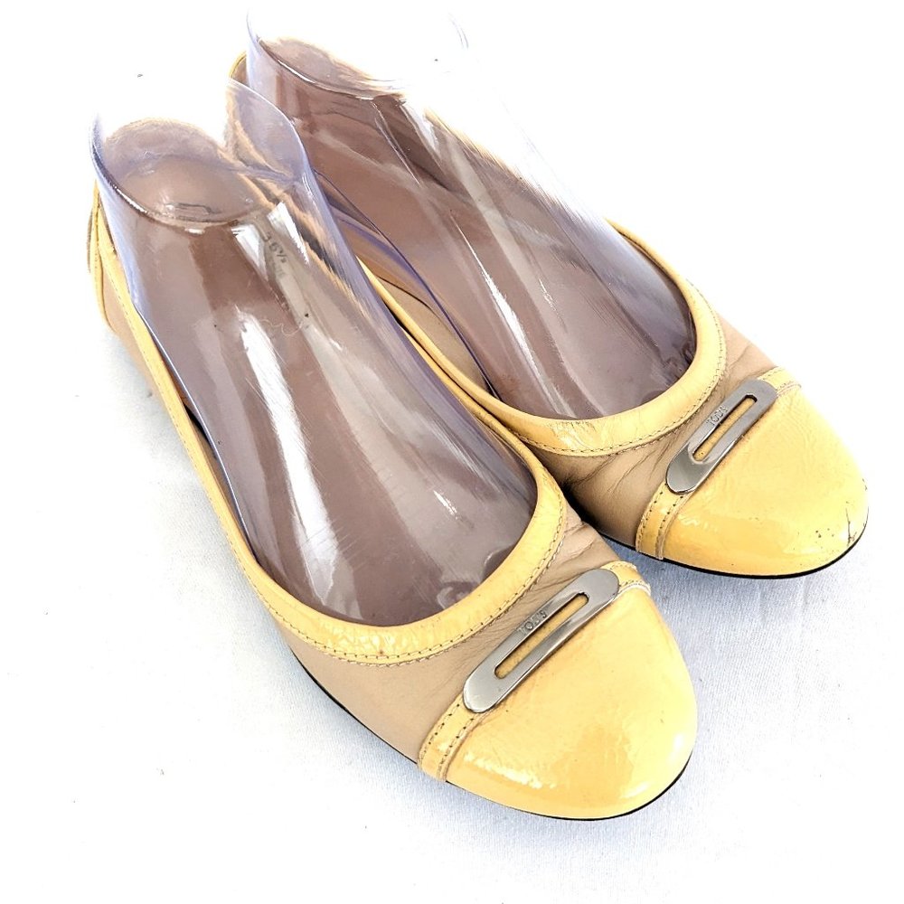 💛 TOD'S yellow patent leather ballet slippers - driving shoes Size 36.5 💛